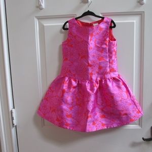 CREWCUTS girls fuchsia geometric design dress Sz 4